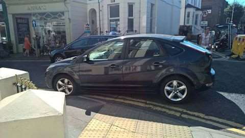 The car was parked on the corner of a busy junction in Folkestone. Picture: Facebook
