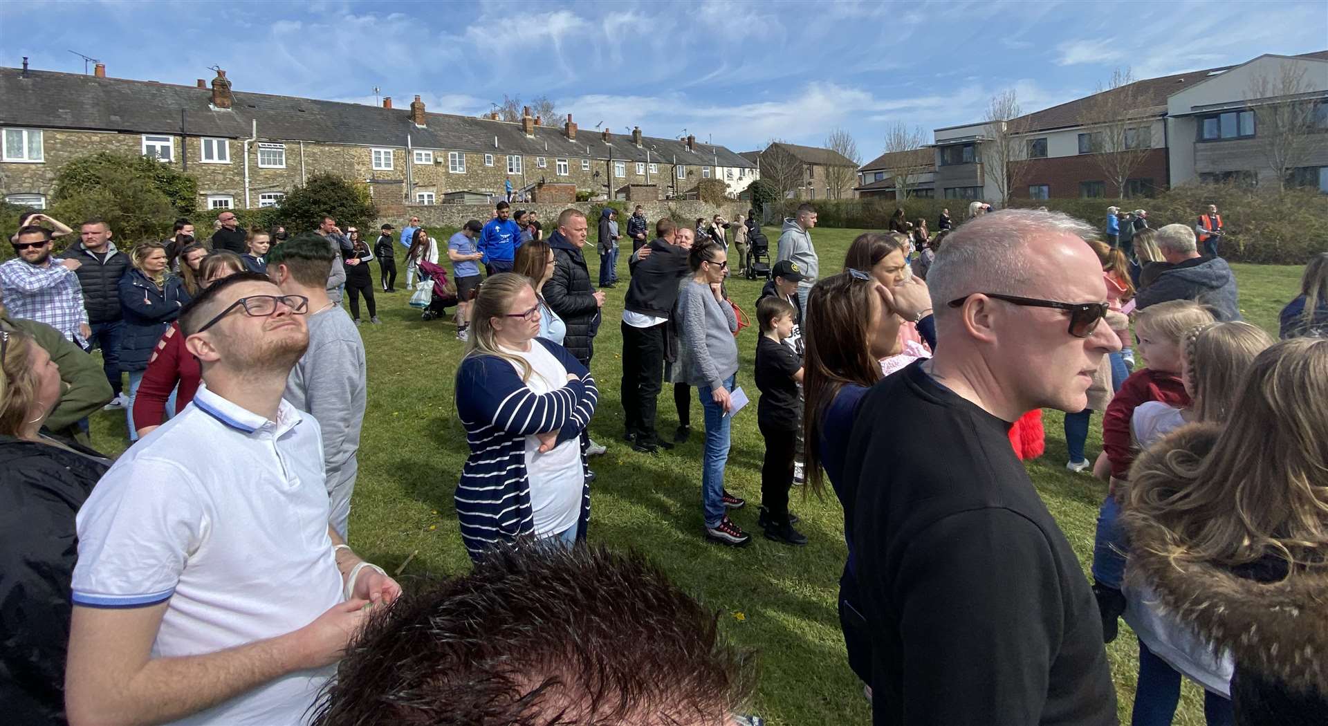 Friends and relatives gathered to celebrate the life of Tyrese Quigley on the field beside St Mary’s Primary School. Picture: Steve Salter