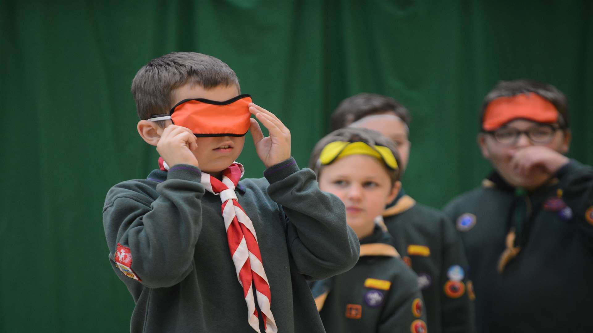 Folkestone and Hythe Cub Scout group using the hall to play blind football in February this year.