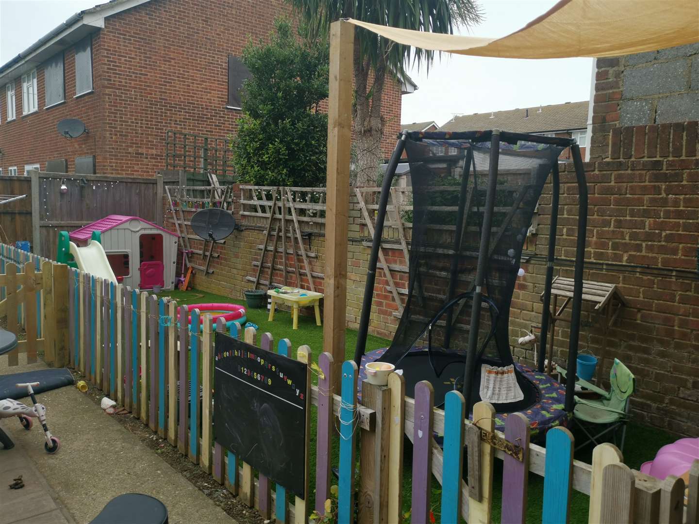 The garden has been transformed into a place for children to play
