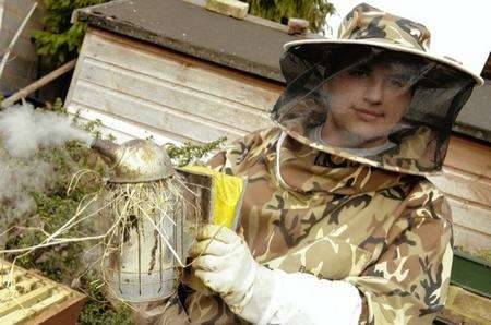 Jordan Whitcombe, 15, keeps bees in his parents' backgarden