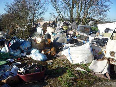 Site of fly tipping in Gillingham