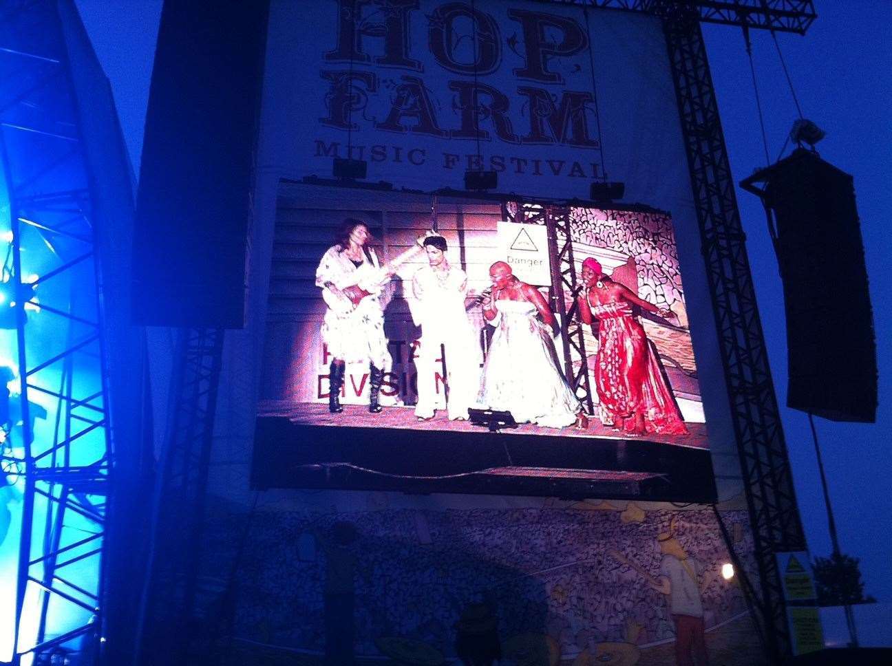Prince caught on the video screen on the show in 2011
