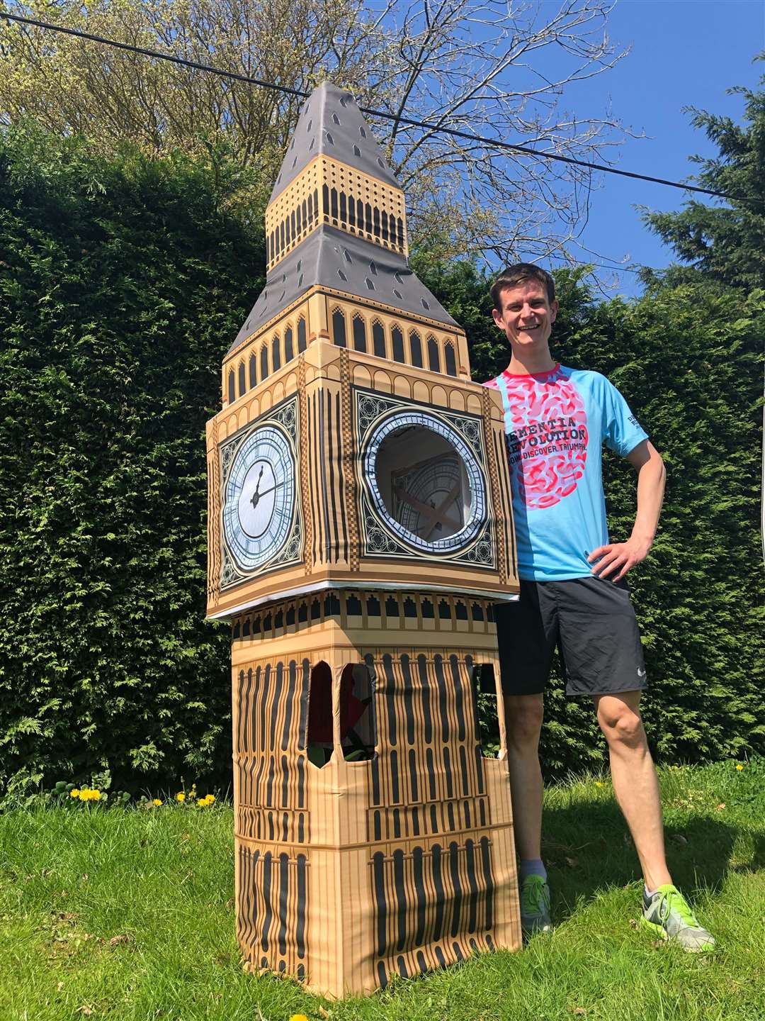 Morgan donated £1,000 to Lukas Bates' fundraiser after his Big Ben costume was returned. Picture: Alzheimer's Research UK