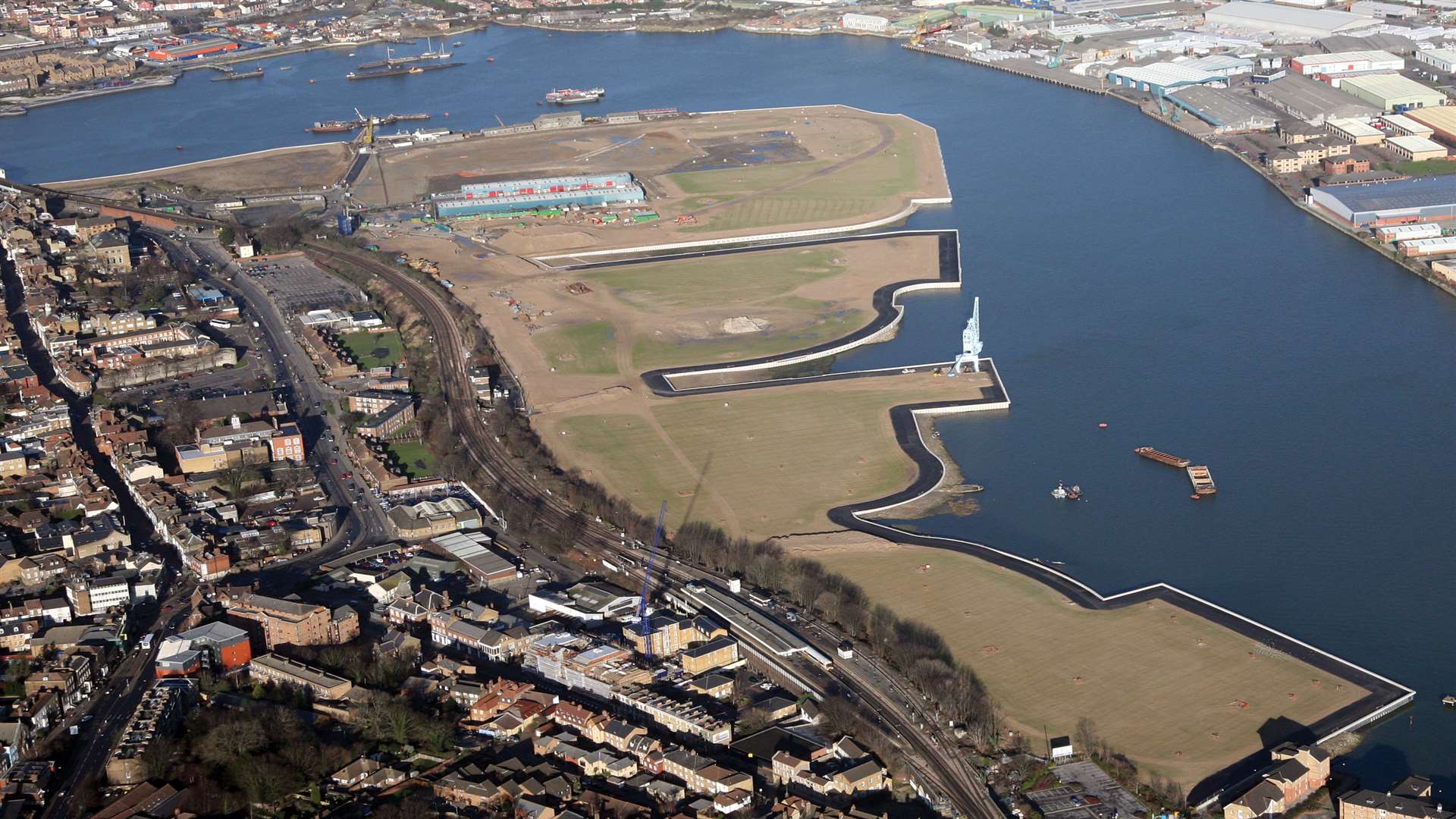 The Rochester Riverside area in 2014 which is being redeveloped