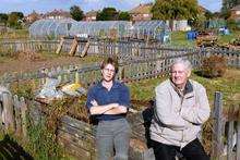Cllr Harrison and Cllr Worrall at the Medway Road allotments
