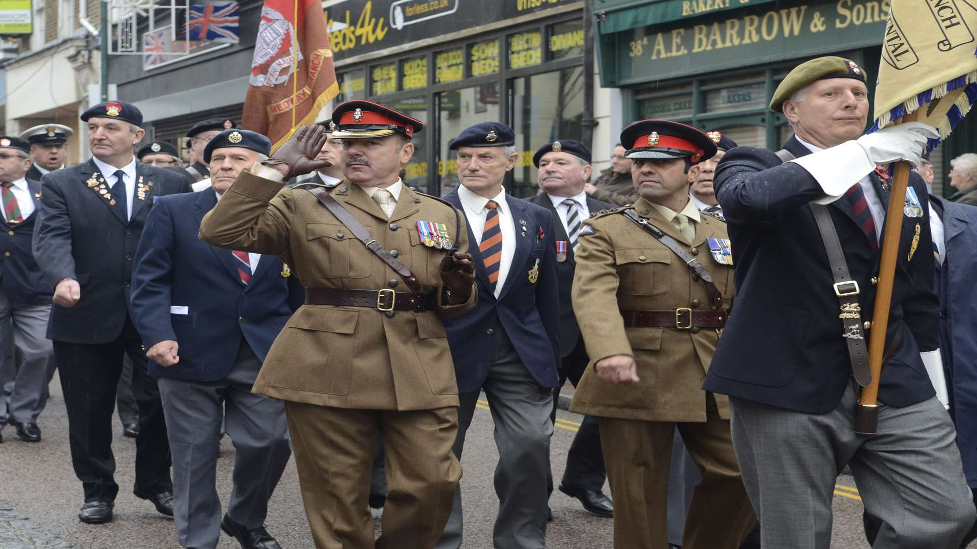 A Remembrance Day parade through Sittingbourne High Street last year