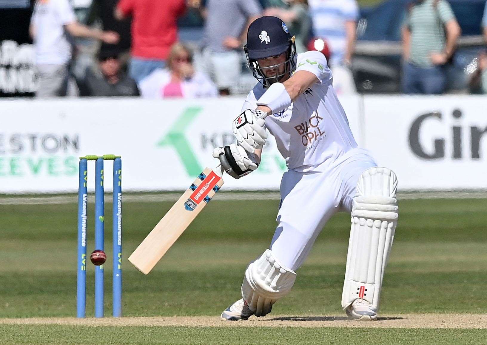 Ollie Robinson on his way to a half-century. Picture: Keith Gillard