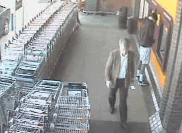 Adrian Greenwood arriving at Sainsbury's. This is the last known sighting of him. Picture released by Thames Valley police