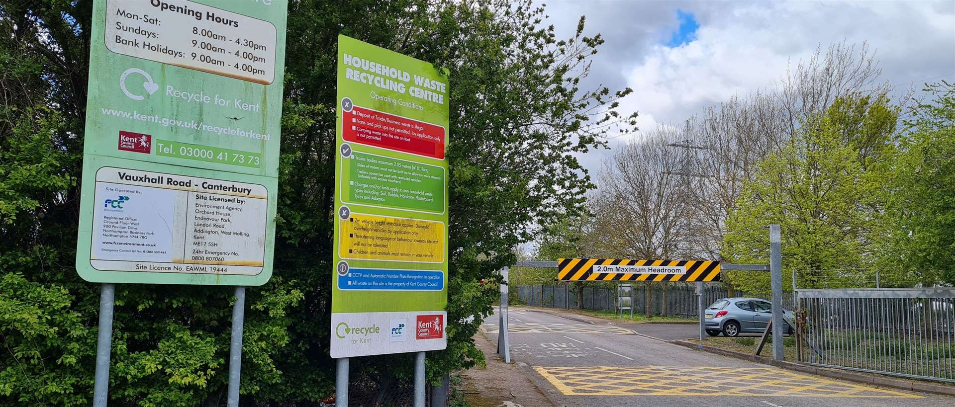 The household waste recycling centre in Canterbury