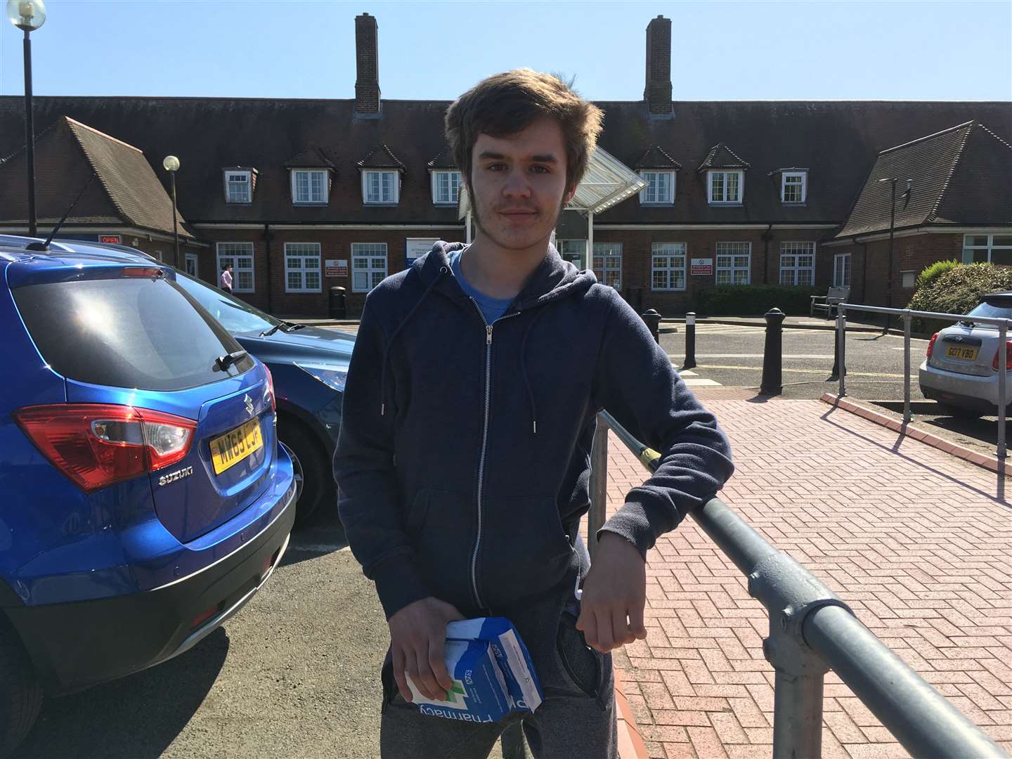 Alex Brightman, 17, went to pick up his medication from Sittingbourne Memorial Hospital when it was shut due to the threat