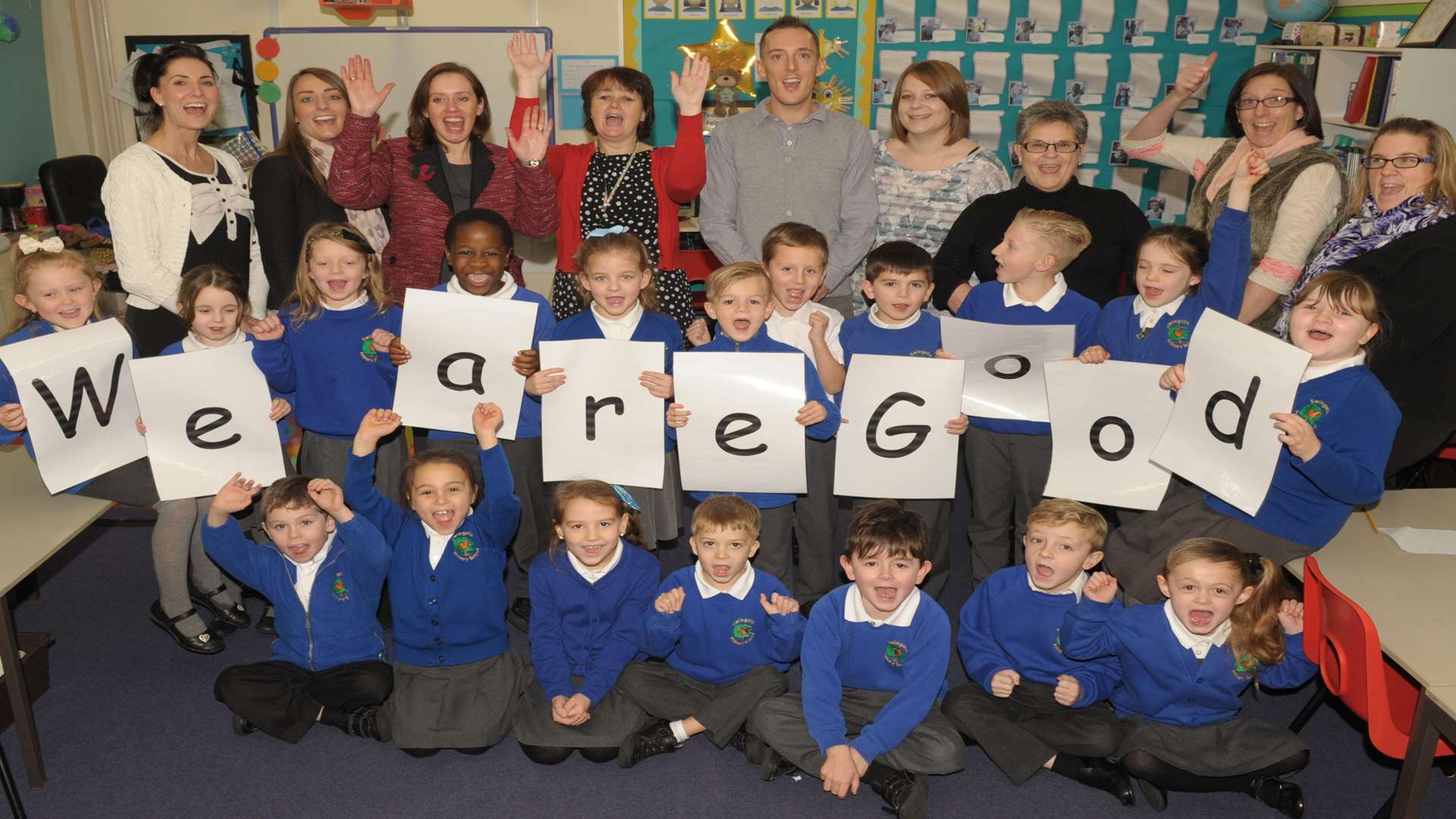 Swingate Primary School, Sultan Road, Lordswood. School celebrates a good ofsted