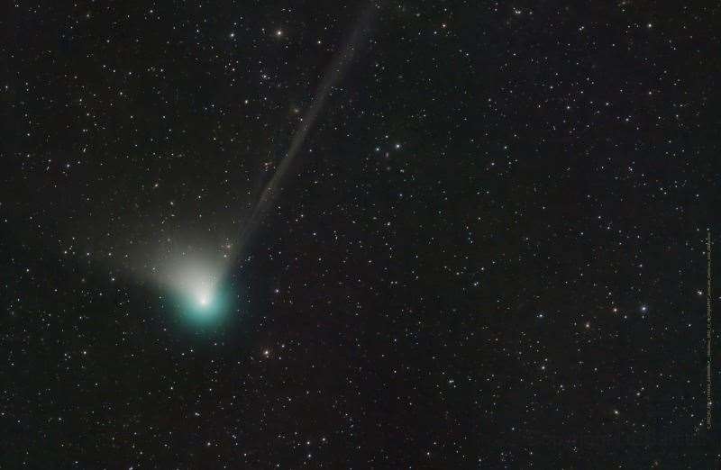 The green comet Comet C/2022 E3 (ZTF) is coming close to Earth in February. Image: NASA.