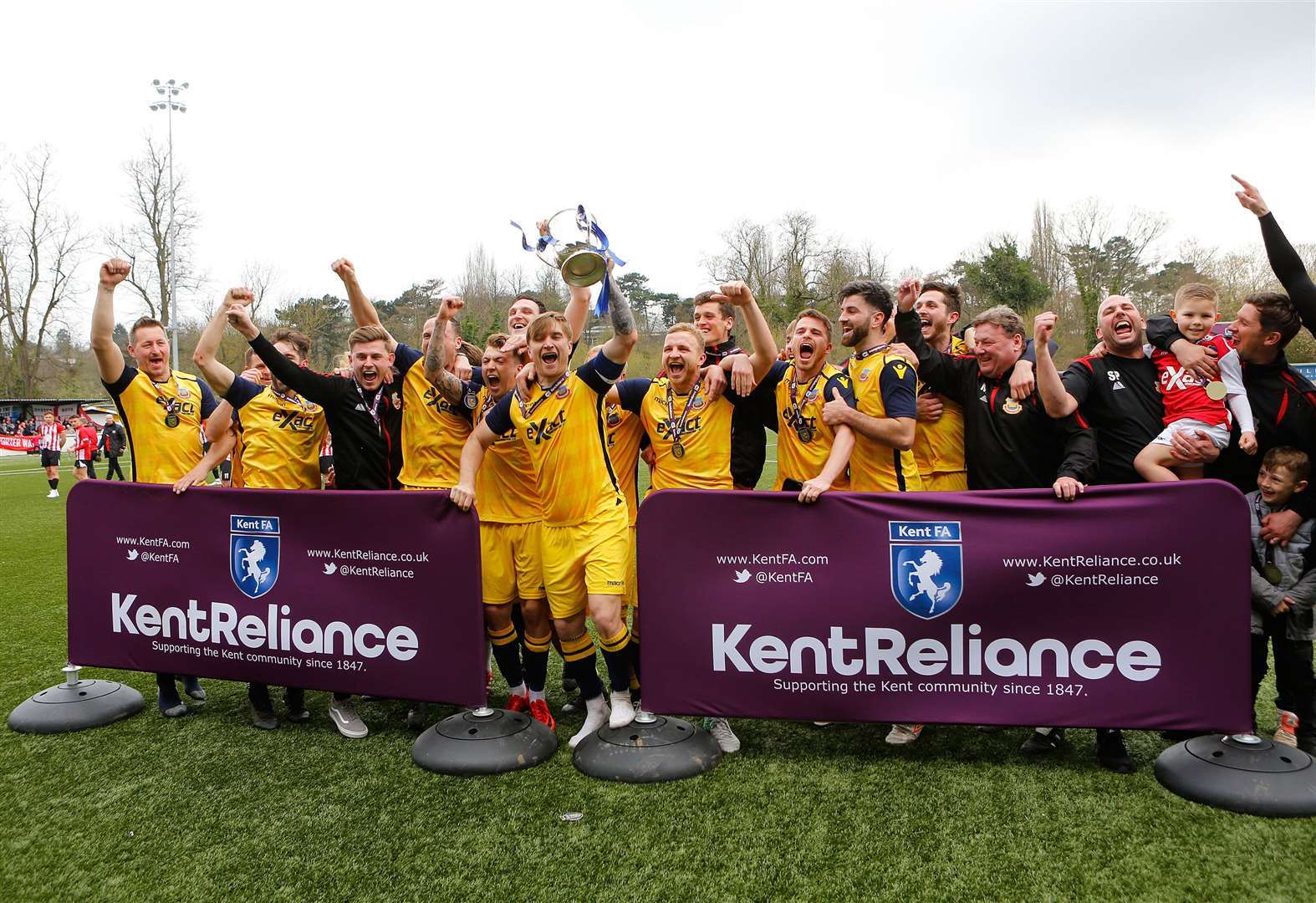 Scott Porter led Whitstable to 2018 Kent Senior Trophy glory against Sheppey at the Gallagher Stadium Picture: Andy Jones