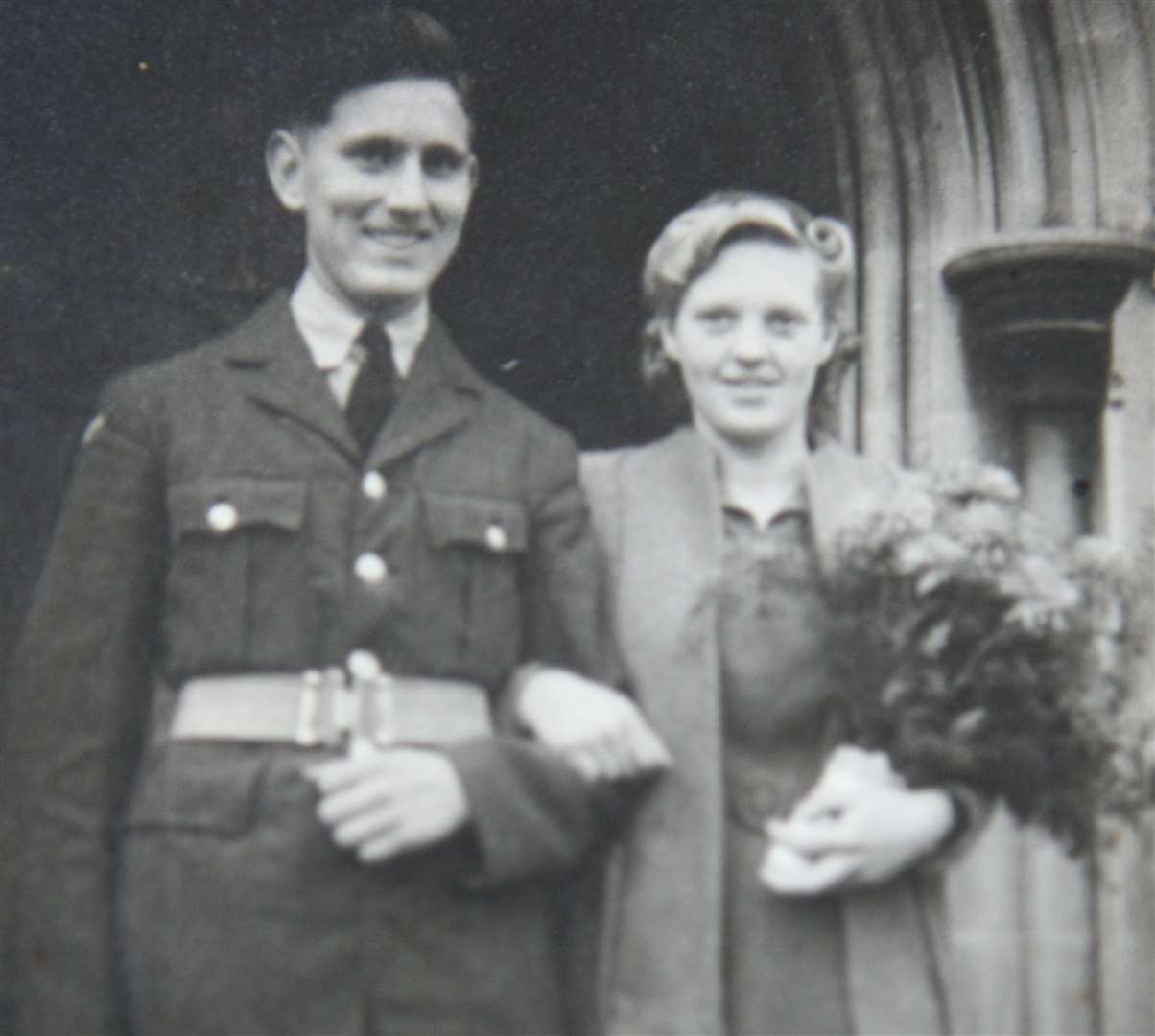 Percy and Jenny Lawrence on their wedding day in November 1944