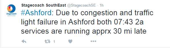 Stagecoach tweet this morning