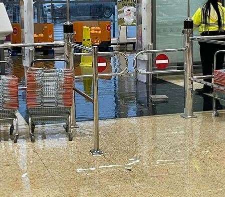 Sainsburys in Pepper Hill has experienced flooding this morning