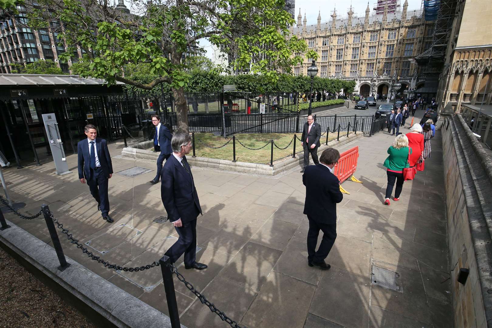 Members of Parliament queued outside the Houses of Commons earlier this week as they waited to vote on the future of proceedings (Jonathan Brady/PA)
