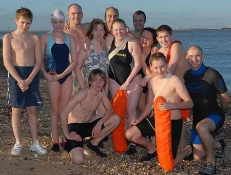 Members of the City of Rochester Swimming and Lifeguard Club at the Annual Arctic Swim. Picture: Mike Smith