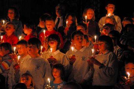 Around 350 children attended the Christingle service in Canterbury Cathedral