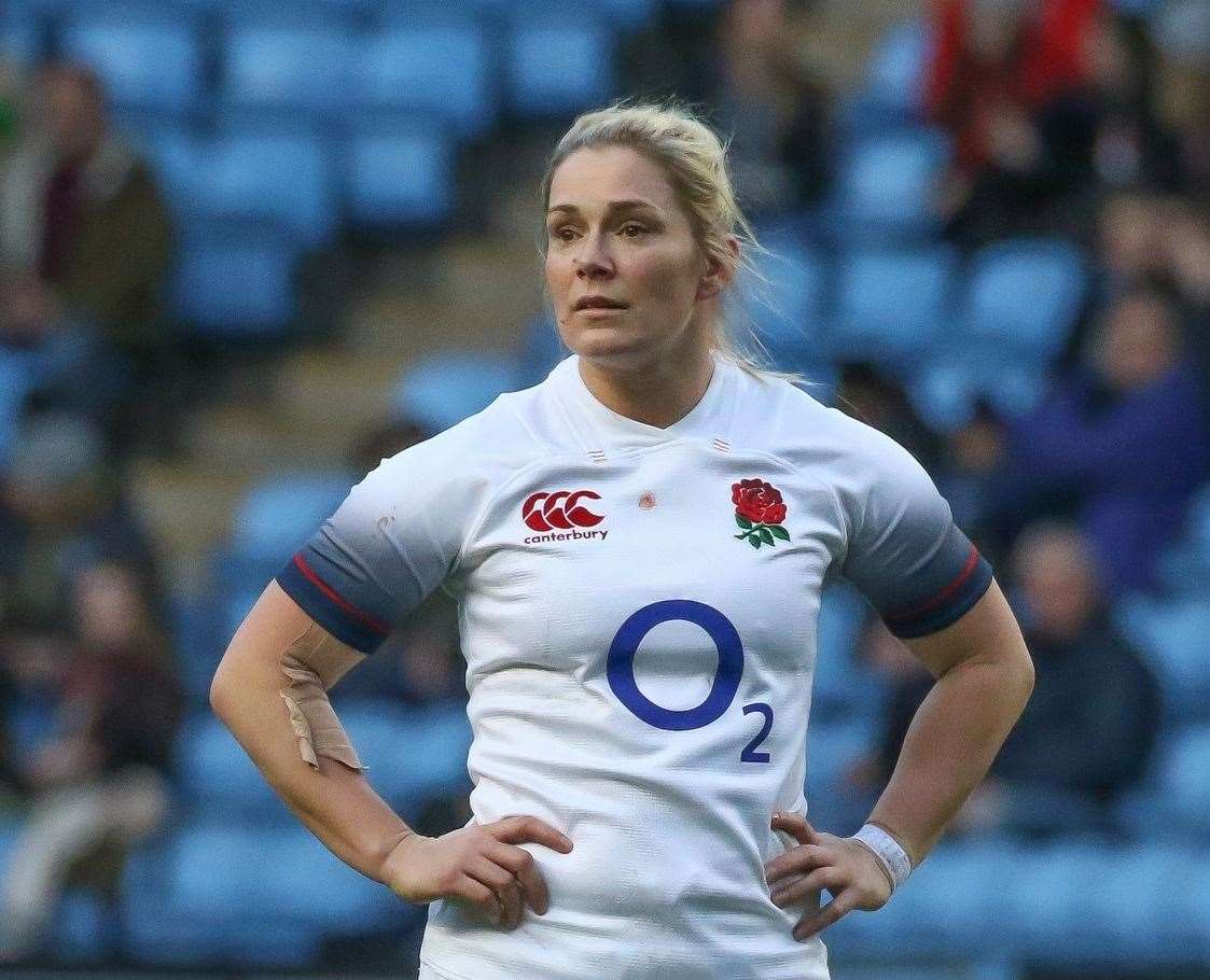 Medway's Rachael Burford playing for England Picture: Paul Donovan