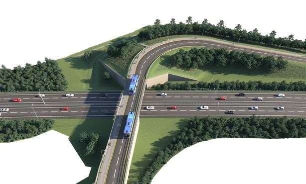 A new bridge will be built over the A2 at Whitfield