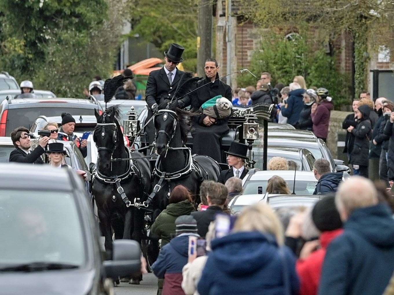 Hundreds of people lined the streets to pay their respects. Picture: Stuart Brock
