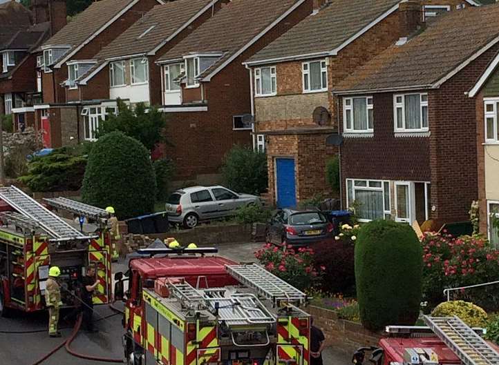 Fire crews at the scene of the fire. Picture: David McCormack