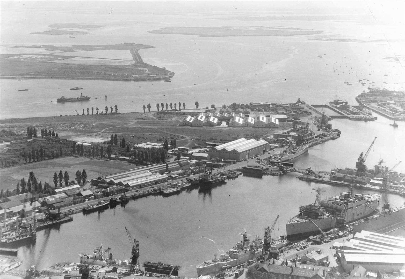 Chatham Dockyard in the early 1960s, when it was still a workplace for thousands and home to hundreds of naval, military and specialist personnel. File picture: Images of Medway