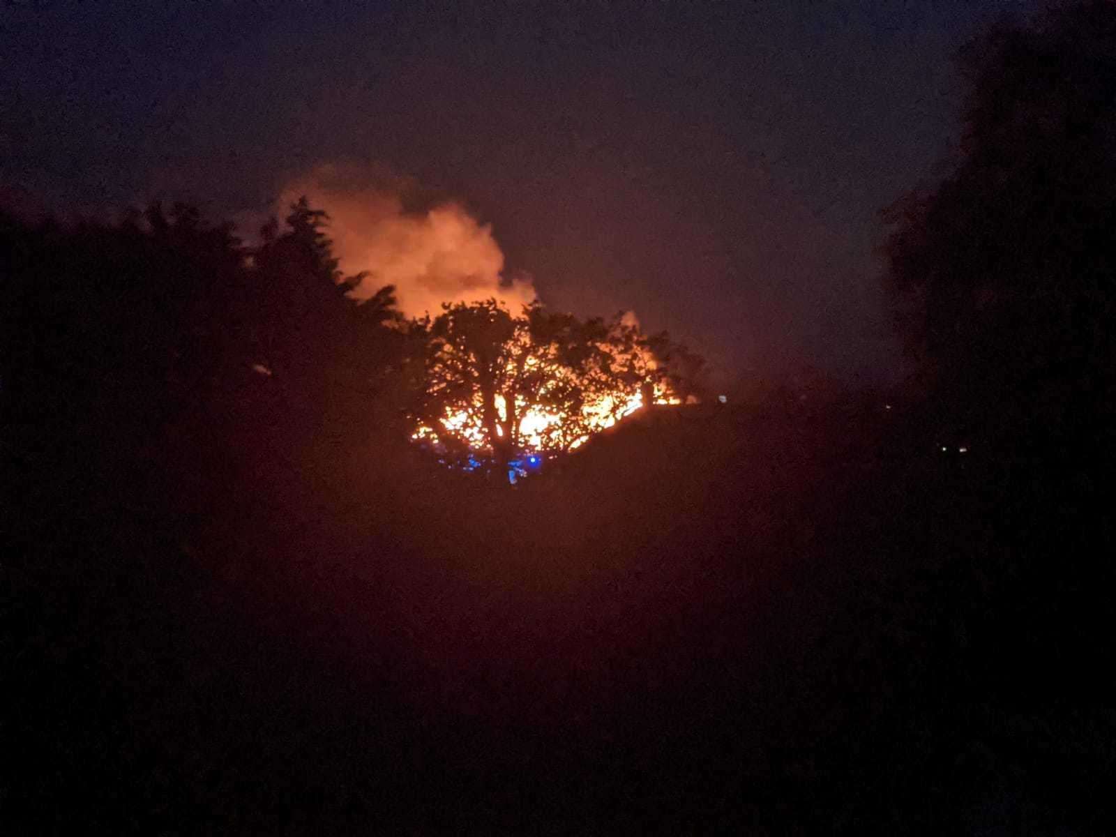 The fire in Seafield Road, Tankerton. Picture: Jennifer Pearce