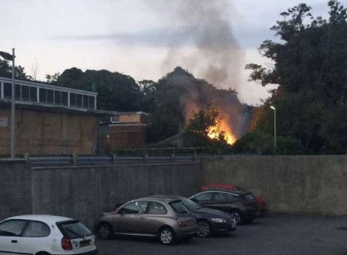 The fire was at the disused ambulance station. Picture courtesy of Terri Sheaff