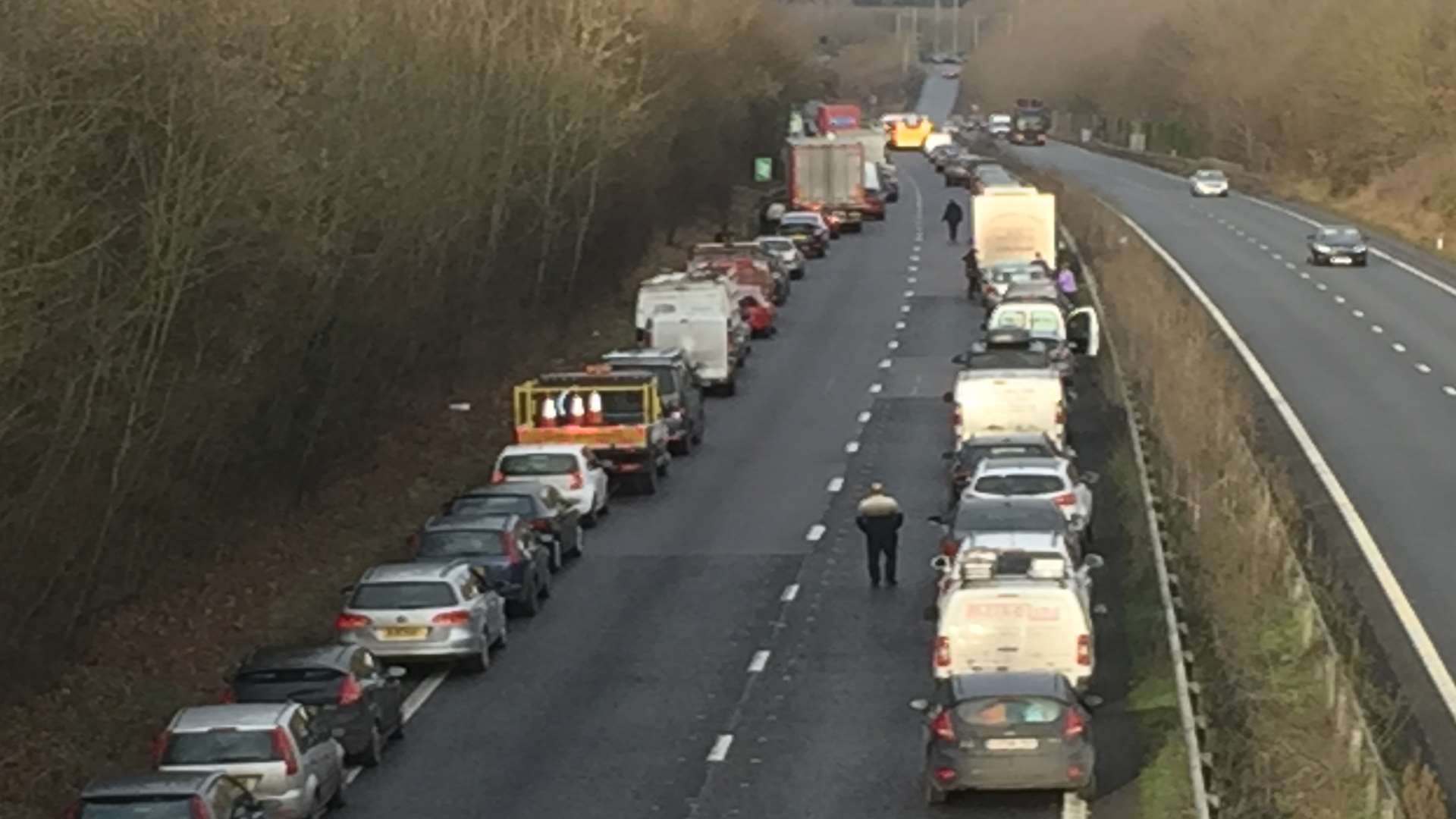Traffic is building on the A2 after a serious crash.