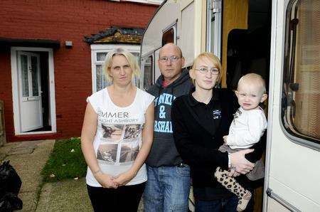 The Hayward family are living in a caravan because of rats in their home in Quarry Road, Maidstone