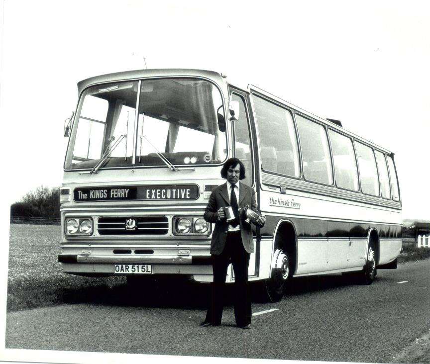 Kings Ferry owner Peter O'Neill, who owned the company with his son Steve, in front of an original Kings Ferry coach (4338061)