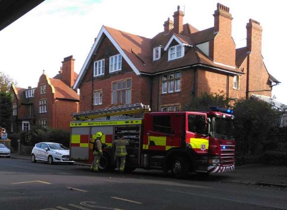 The fire service outside the flat in Sandgate Road. Picture: Kent_999s