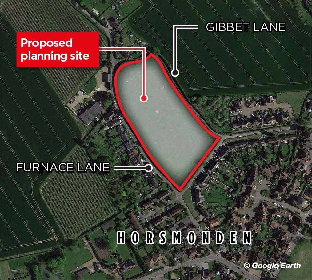 The Gibbet Lane development site in Horsmonden