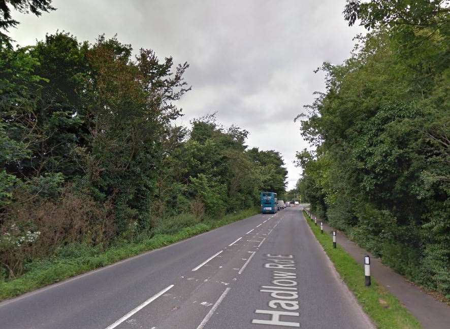 The accident was on the A26 Hadlow Road. Picture: Google Streetview