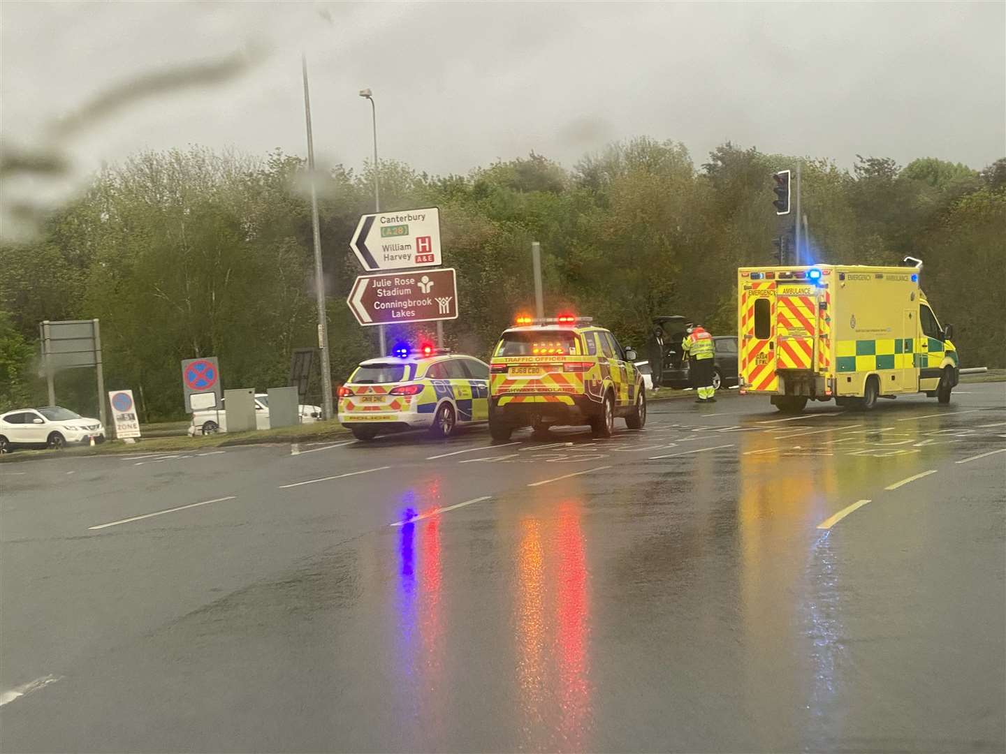 Police and ambulance services at the scene. Picture: Steve Salter