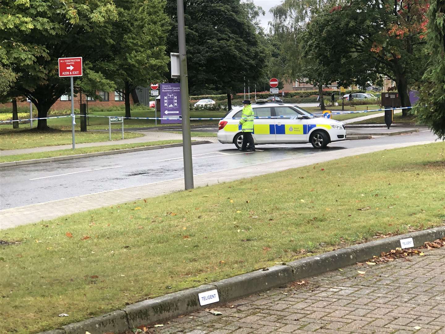 Police put a cordon in place in Kings Hill