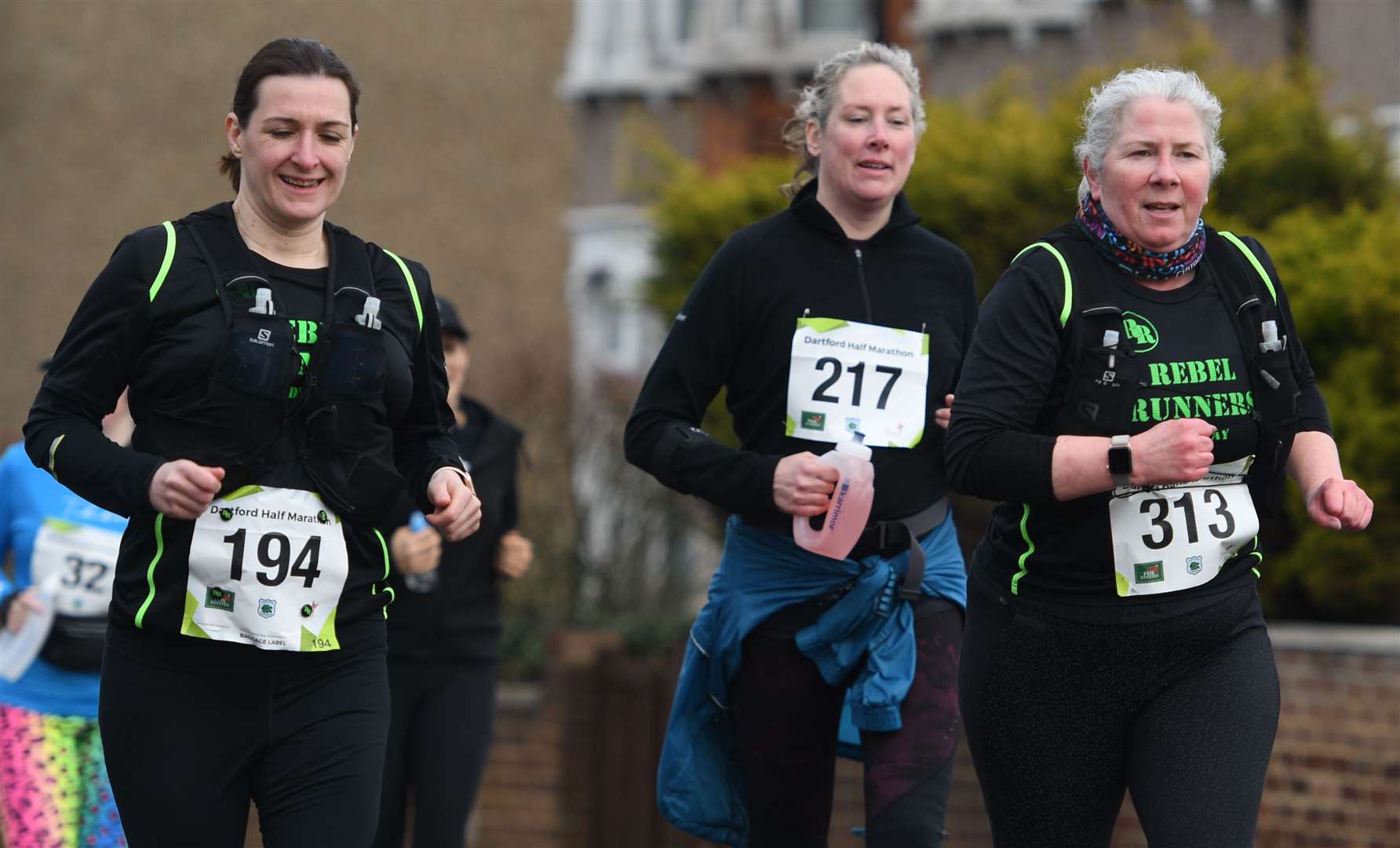 Helen Leaver (No.194) with her Rebel Runners Medway clubmate Helen Marron (No.313). Picture: Barry Goodwin (55421298)