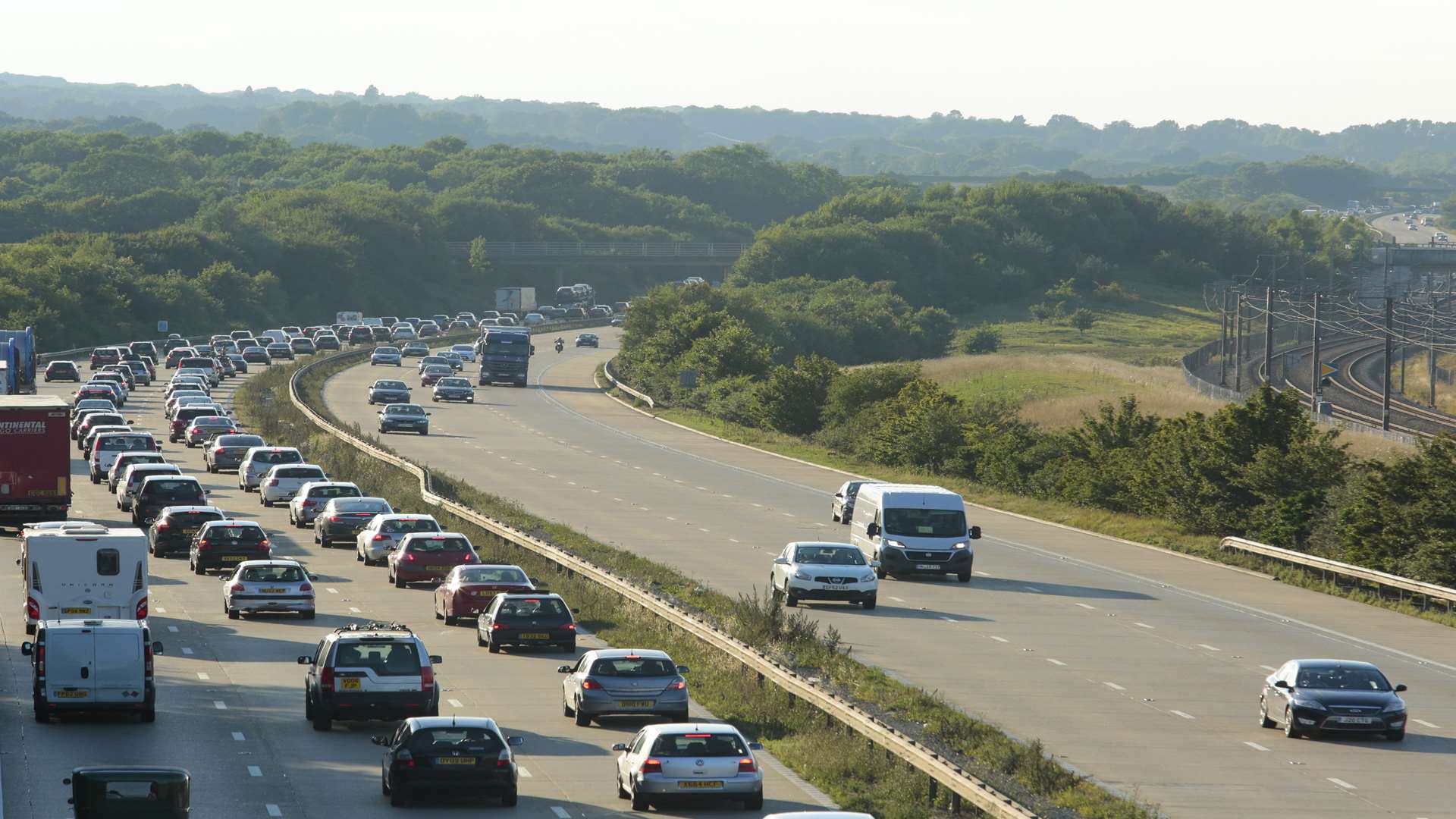The London bound M20 between junctions 8 and 9. (File picture by Martin Apps).
