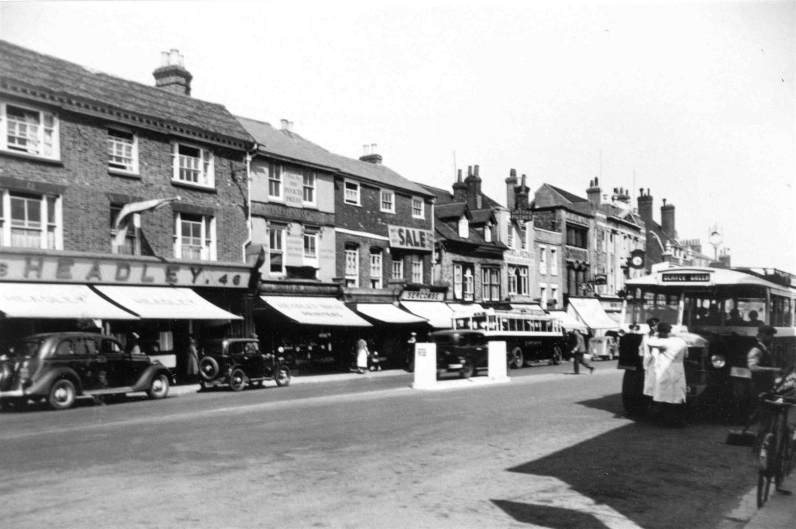 The Lower High Street in the 1930s long before the cobbles were installed