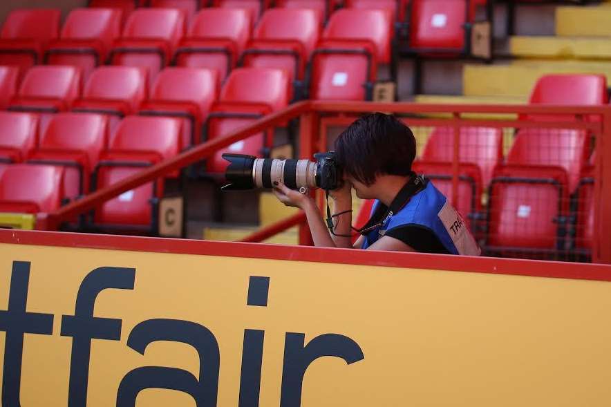 Working as a photographer at The Valley, the home of Charlton Athletic