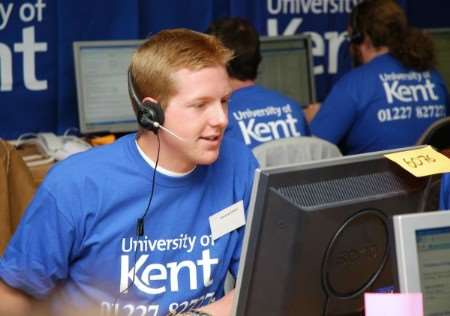 The clearing hotline at Kent University expects thousands of calls when the A-level results are out on Thursday