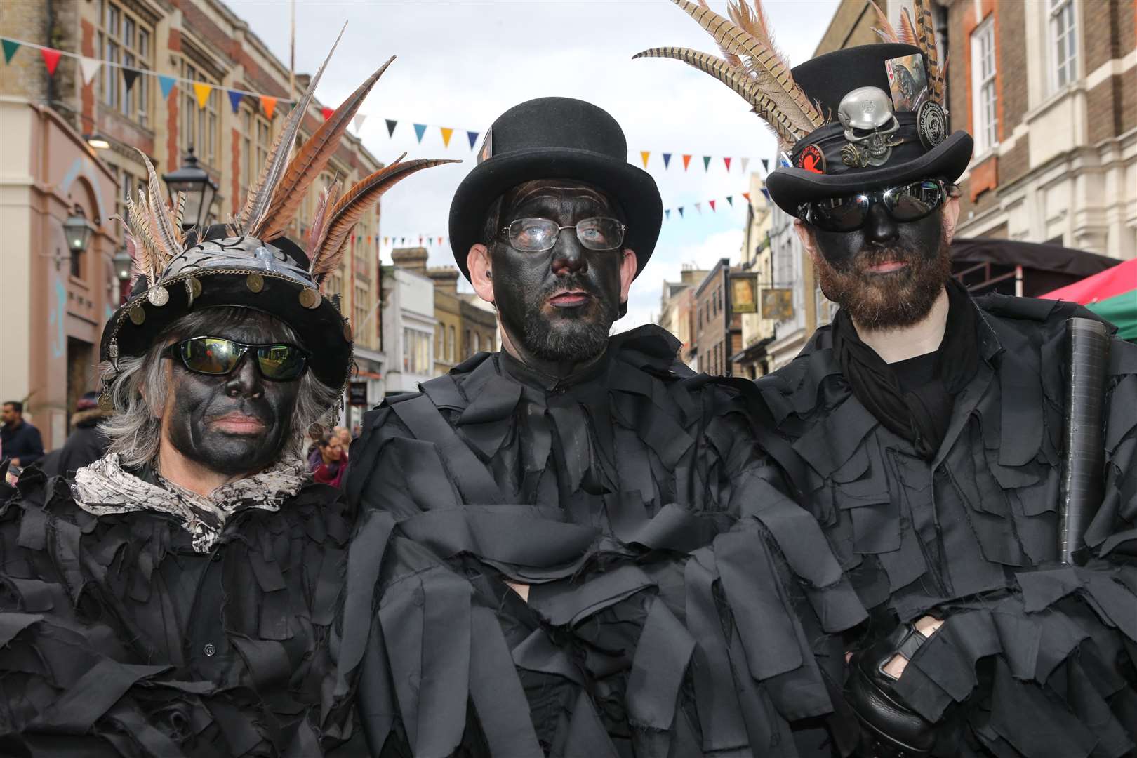 From left, Simon Dundas, James Clarke and Aaron Bailey, all from Wolfhead and Vixens, at the Sweeps Festival in Rochester