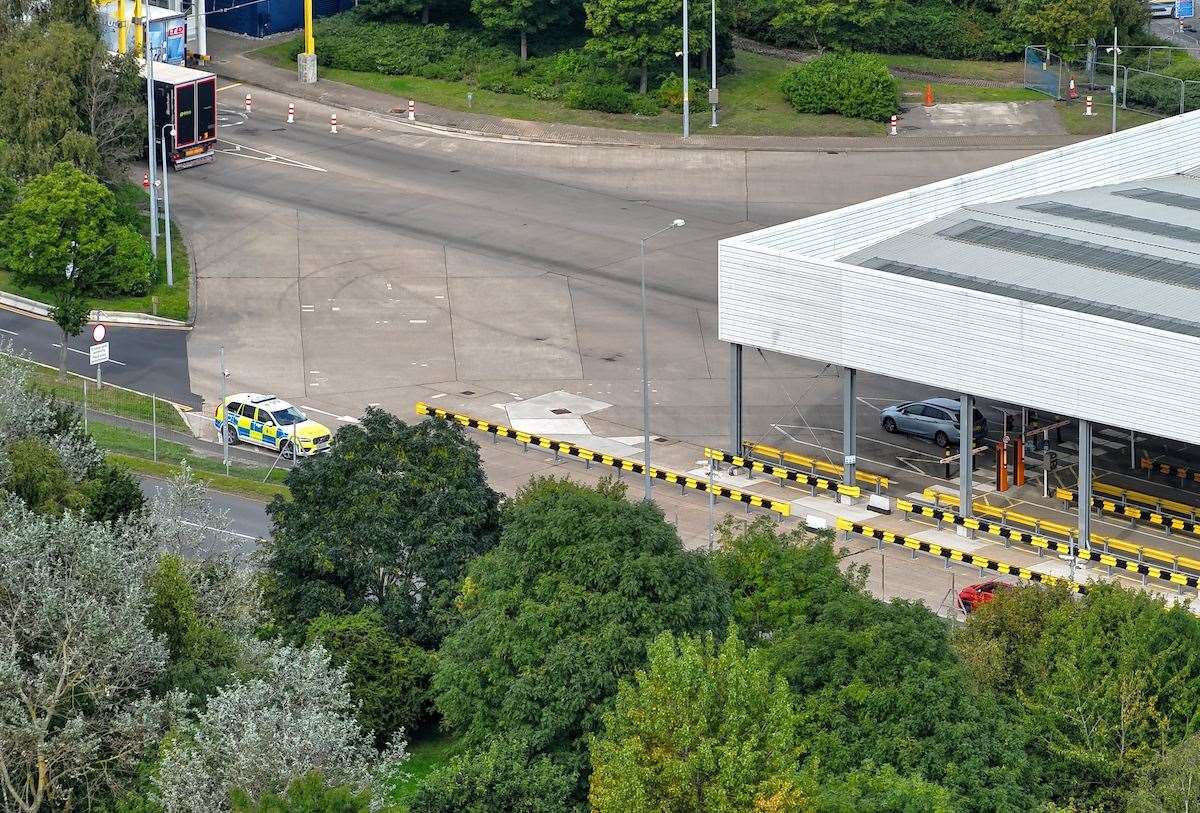 Army bomb disposal teams were called to the Eurotunnel terminal at Folkestone. Picture: UKNIP