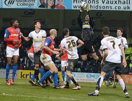 Gillingham put the Accrington goal under pressure