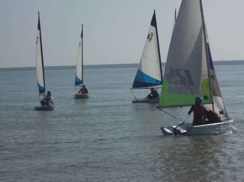 A general shot of the sailors in the Channel