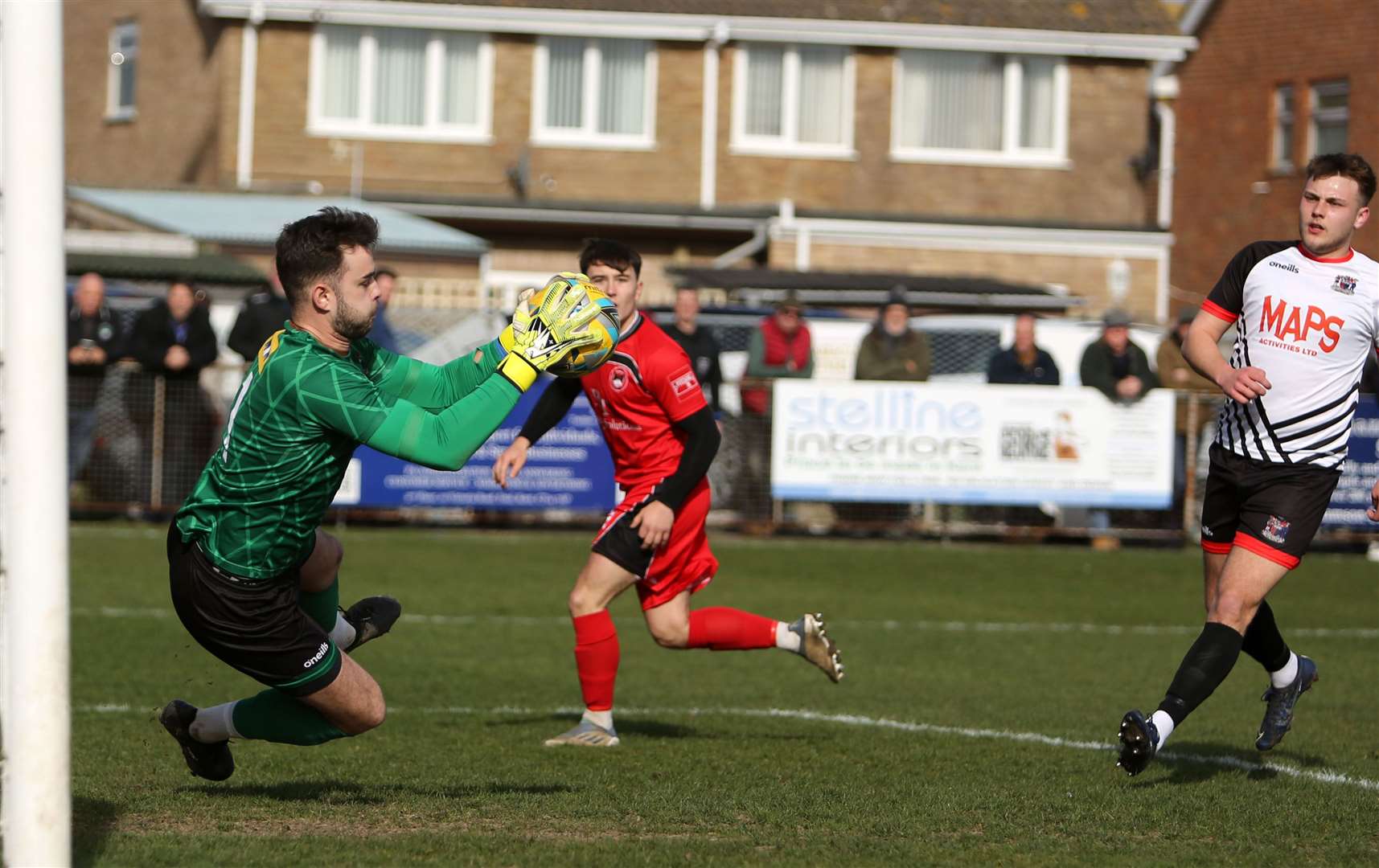 Deal keeper Henry Newcombe in action. Picture: Paul Willmott