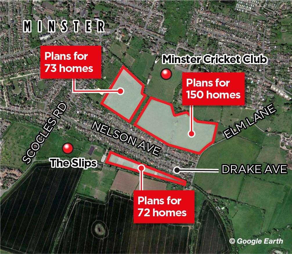 Plans for 73 homes near Nelson Avenue, Minster, are near similar plans already submitted